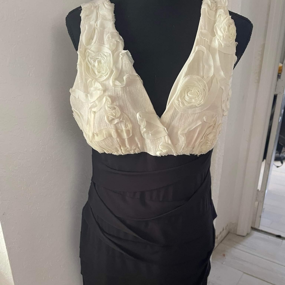 White and black dress